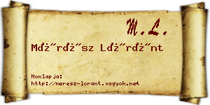 Mérész Lóránt névjegykártya